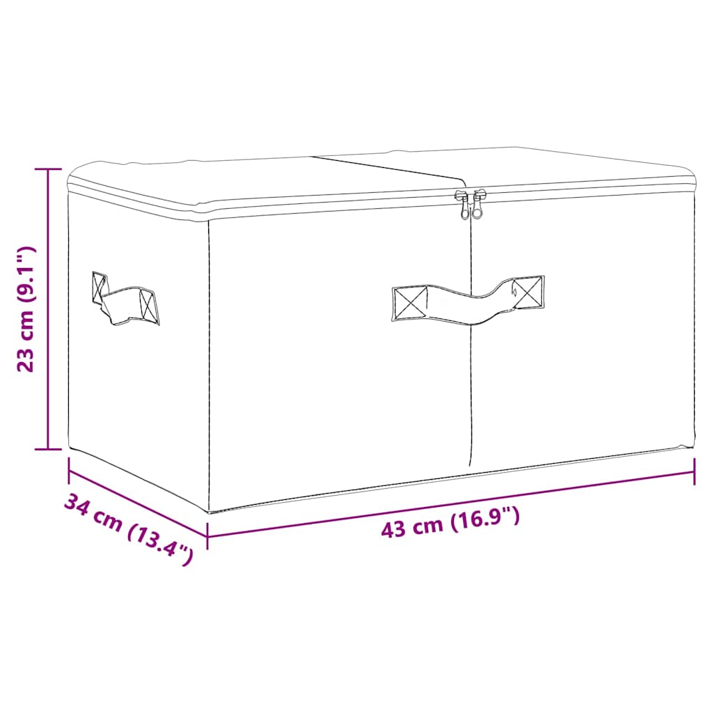 vidaXL Storage Boxes 2 pcs Fabric 43x34x23 cm Cream