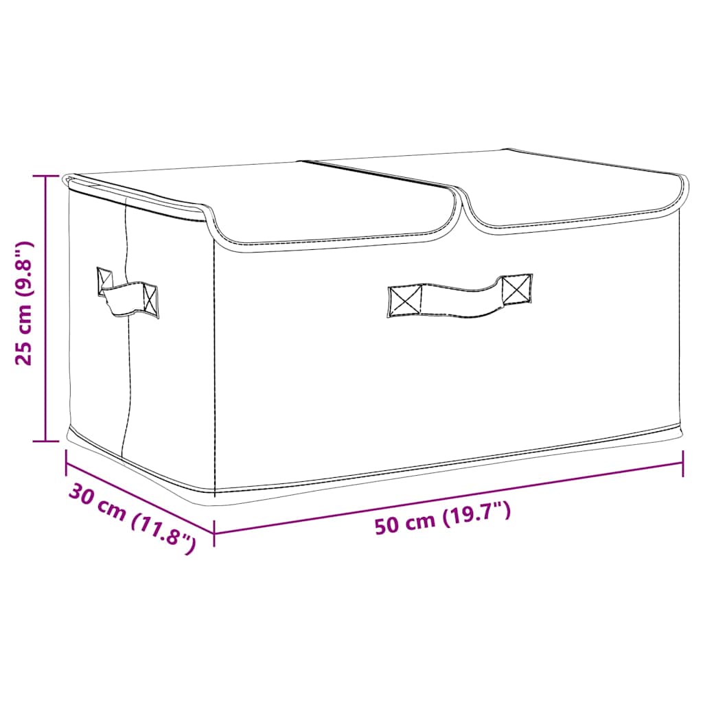 vidaXL Storage Boxes 2 pcs Fabric 50x30x25 cm Cream