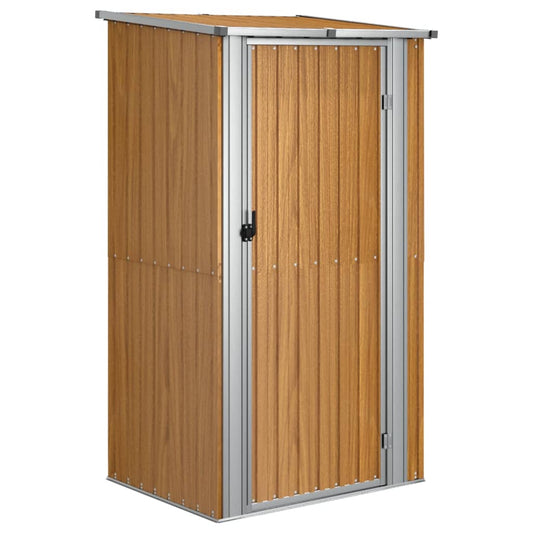 vidaXL Garden Shed Brown 118,5x97x209,5 cm Galvanised Steel