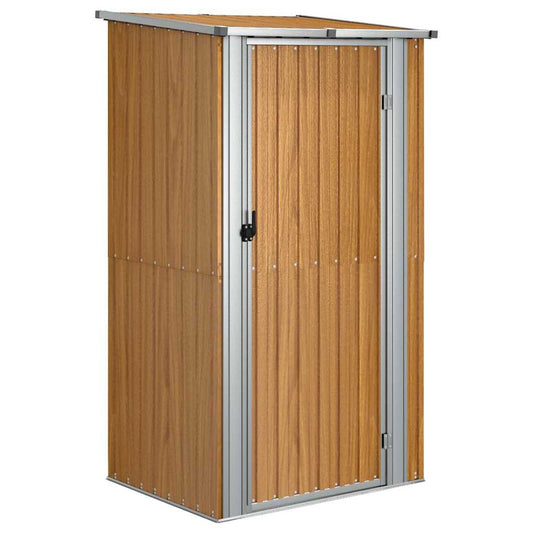 vidaXL Garden Shed Brown 118,5x97x209,5 cm Galvanised Steel