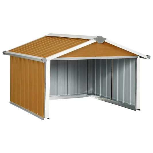 150910 vidaXL Garden Robot Lawnmower Shed 92x97x63 cm Galvanised Steel Brown