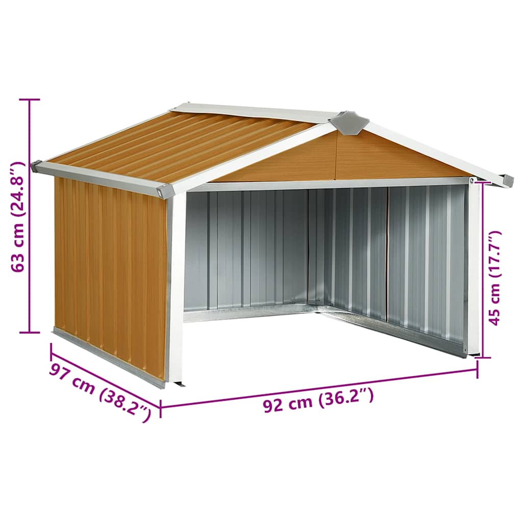 150910 vidaXL Garden Robot Lawnmower Shed 92x97x63 cm Galvanised Steel Brown