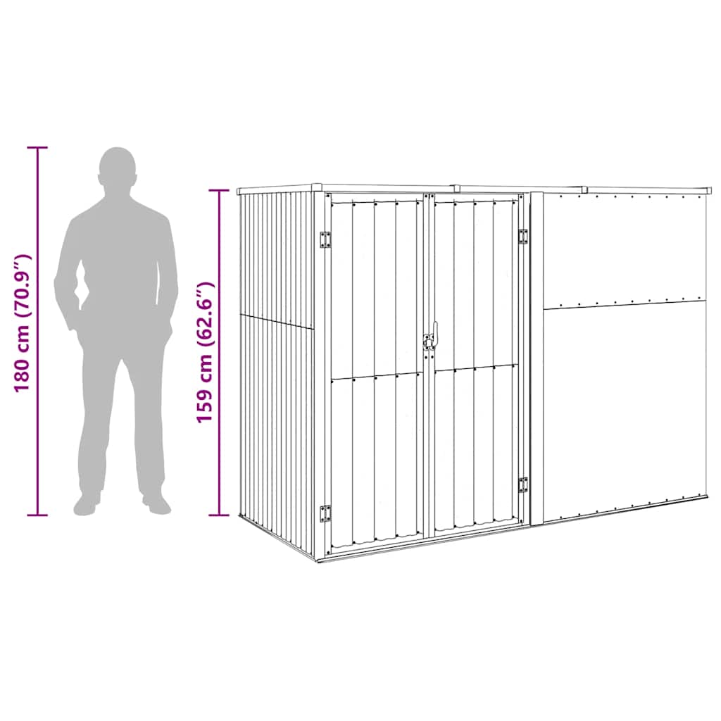 vidaXL Tool Shed | Anthracite | Galvanised steel, metal | Large | Durable