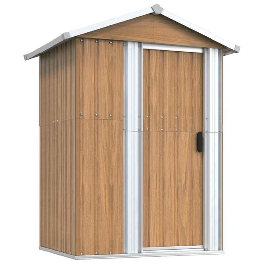 vidaXL Garden Shed Brown 126x97,5x177 cm Galvanised Steel