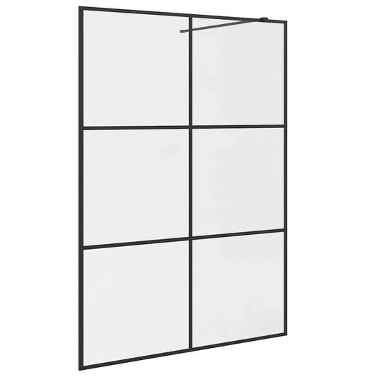 151027 vidaXL Walk-in Shower Wall with Clear ESG Glass 140x195 cm Black