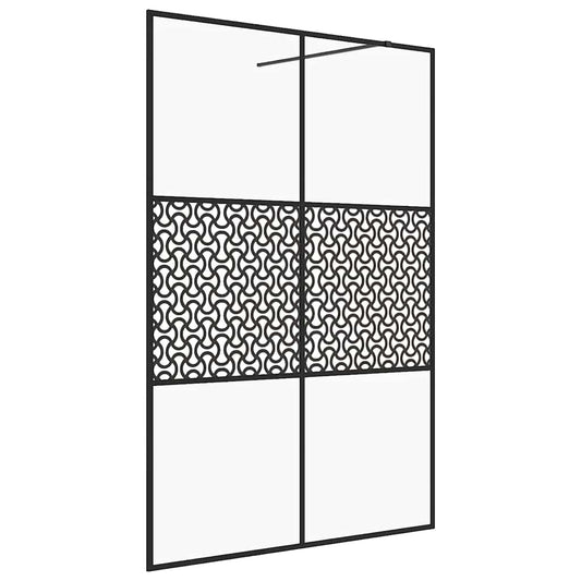 vidaXL Walk-in Shower Wall with Clear ESG Glass 140x195 cm Black