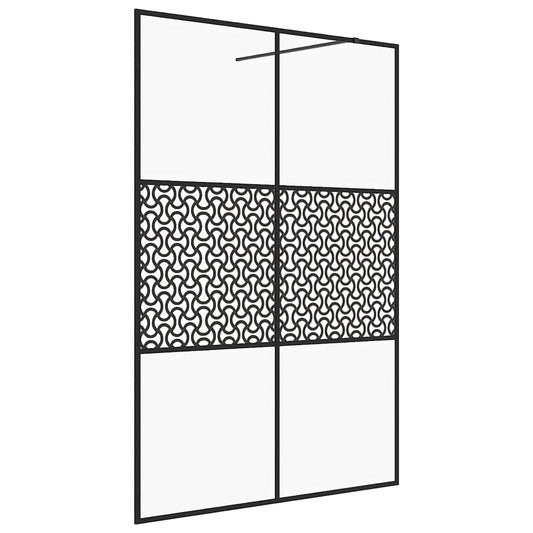 151032 vidaXL Walk-in Shower Wall with Clear ESG Glass 140x195 cm Black
