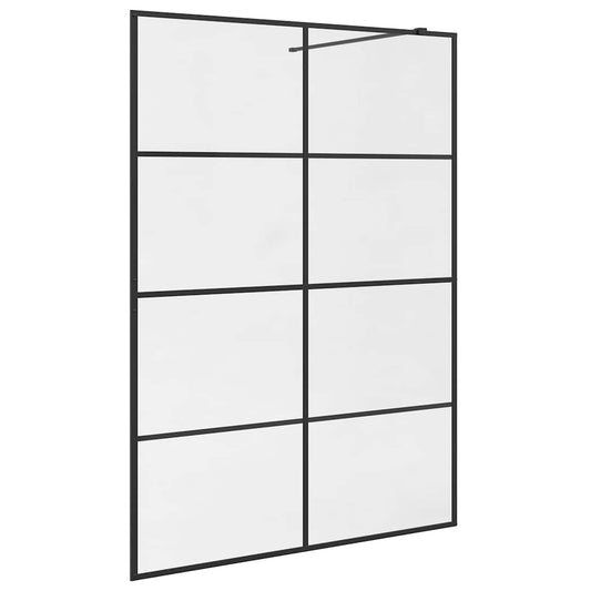 151037 vidaXL Walk-in Shower Wall with Clear ESG Glass 140x195 cm Black