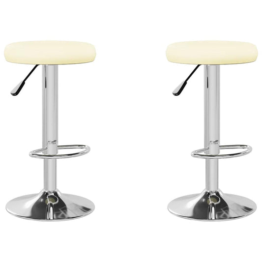 vidaXL Bar Stools 2 pcs Cream Faux Leather