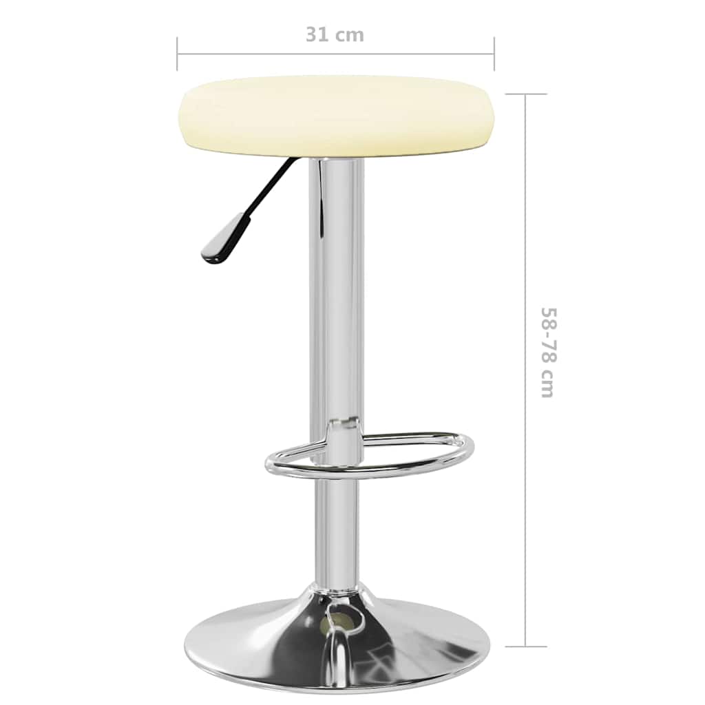 vidaXL Bar Stools 2 pcs Cream Faux Leather