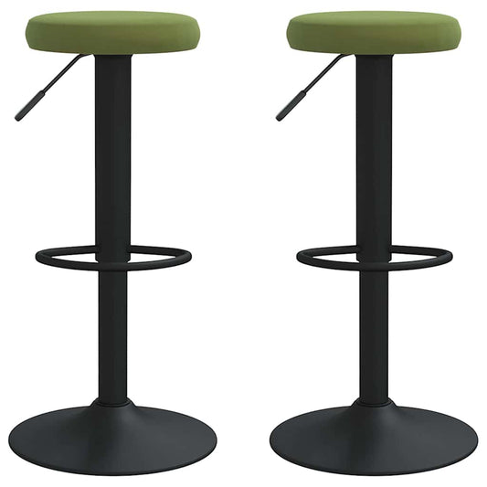 vidaXL Bar Stools 2 pcs Light Green Velvet