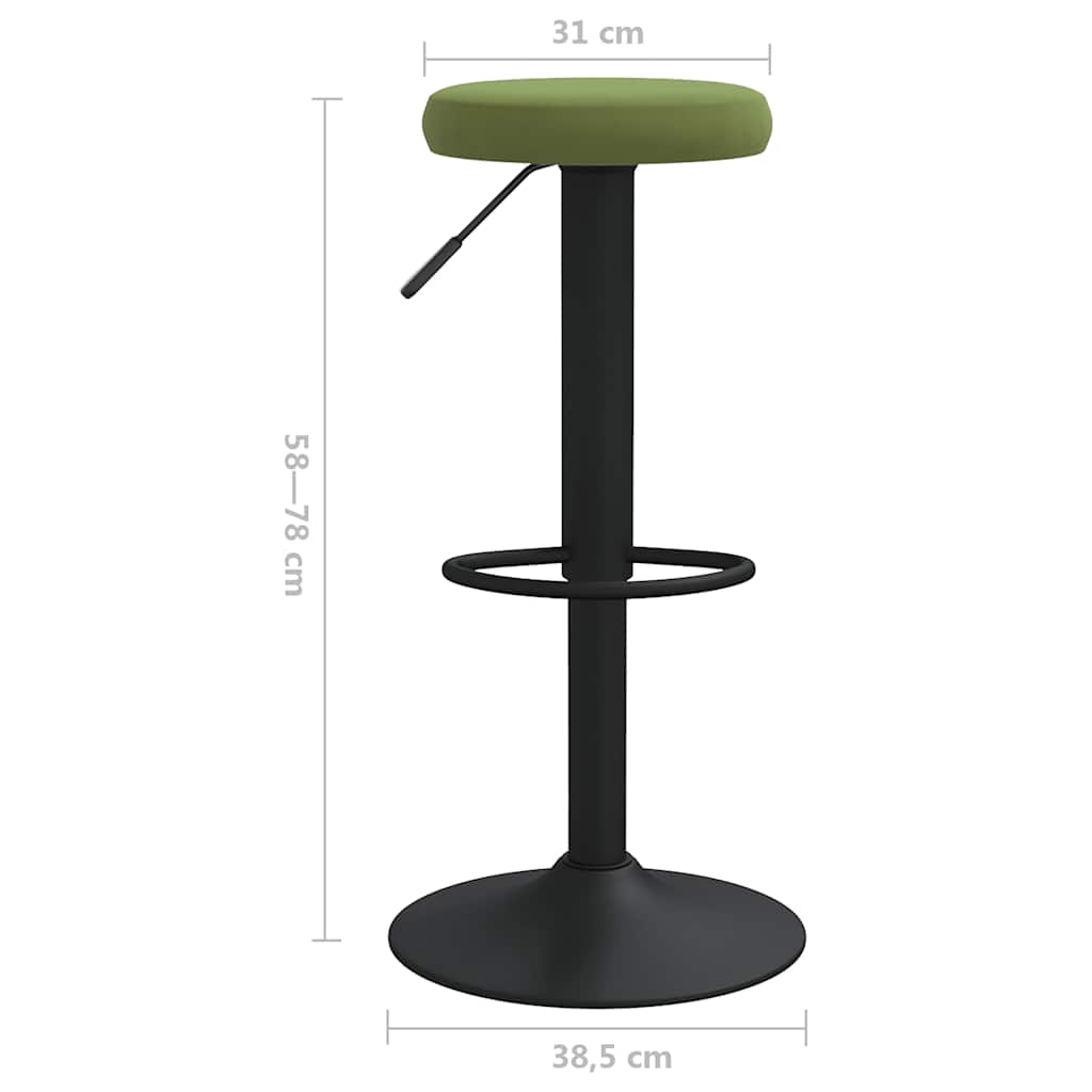 vidaXL Bar Stools 2 pcs Light Green Velvet