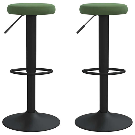 vidaXL Bar Stools 2 pcs Dark Green Velvet