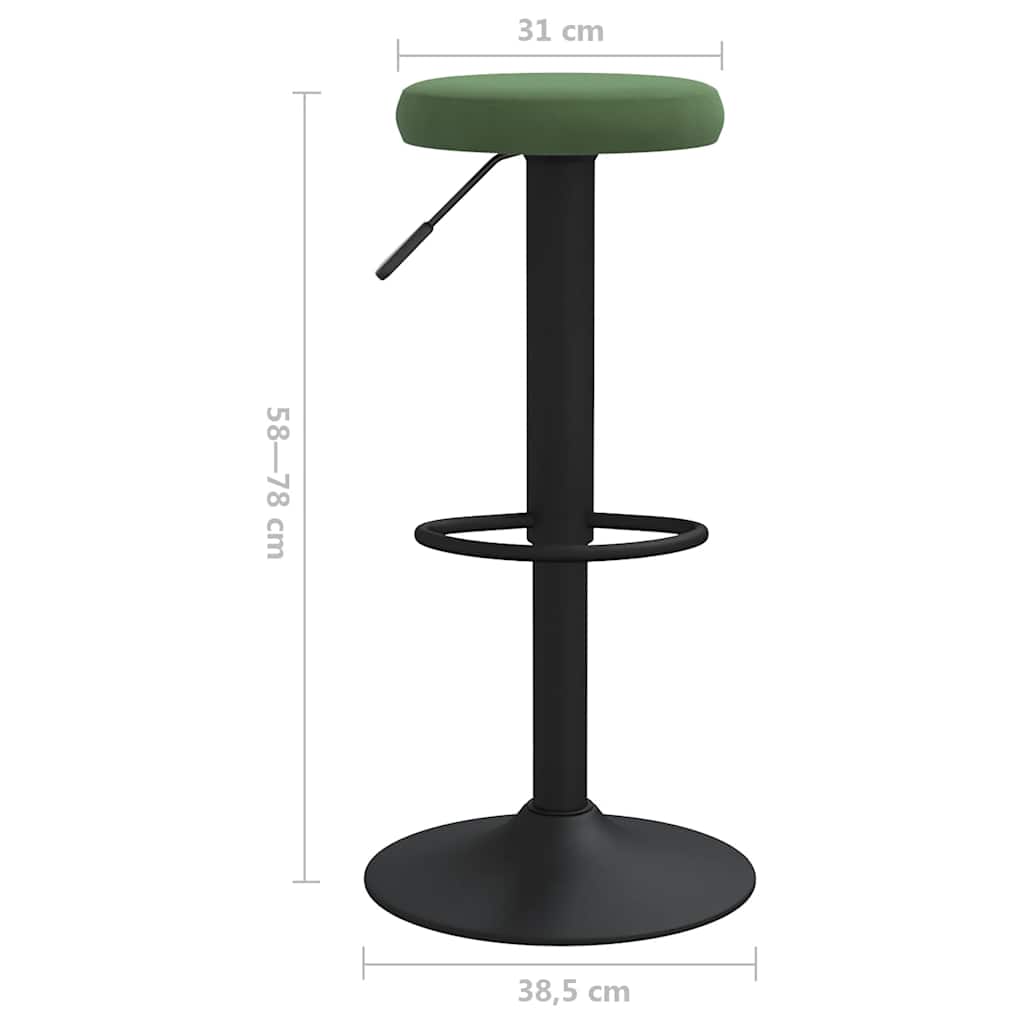 vidaXL Bar Stools 2 pcs Dark Green Velvet