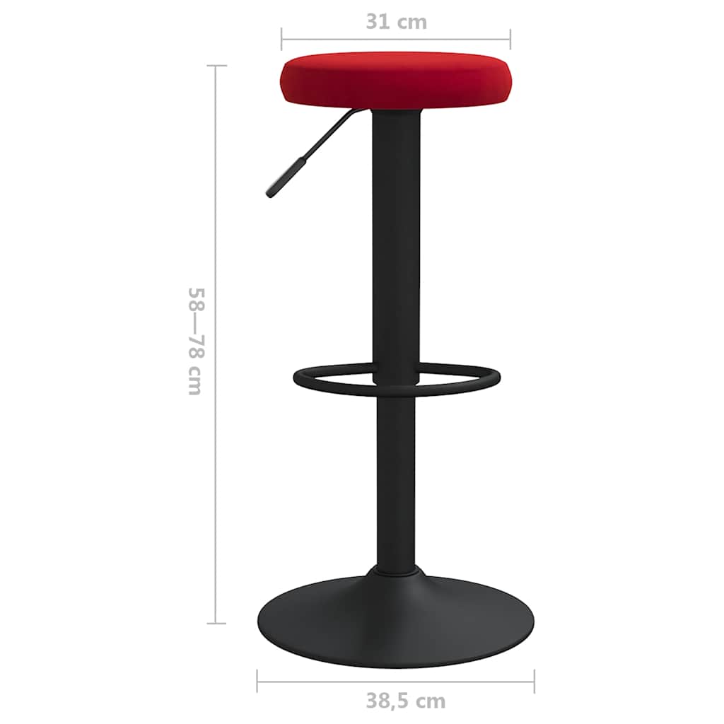 vidaXL Bar Stools 2 pcs Wine Red Velvet