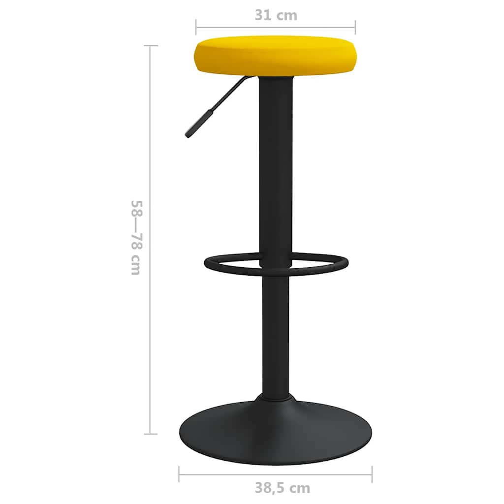 vidaXL Bar Stools 2 pcs Mustard Yellow Velvet