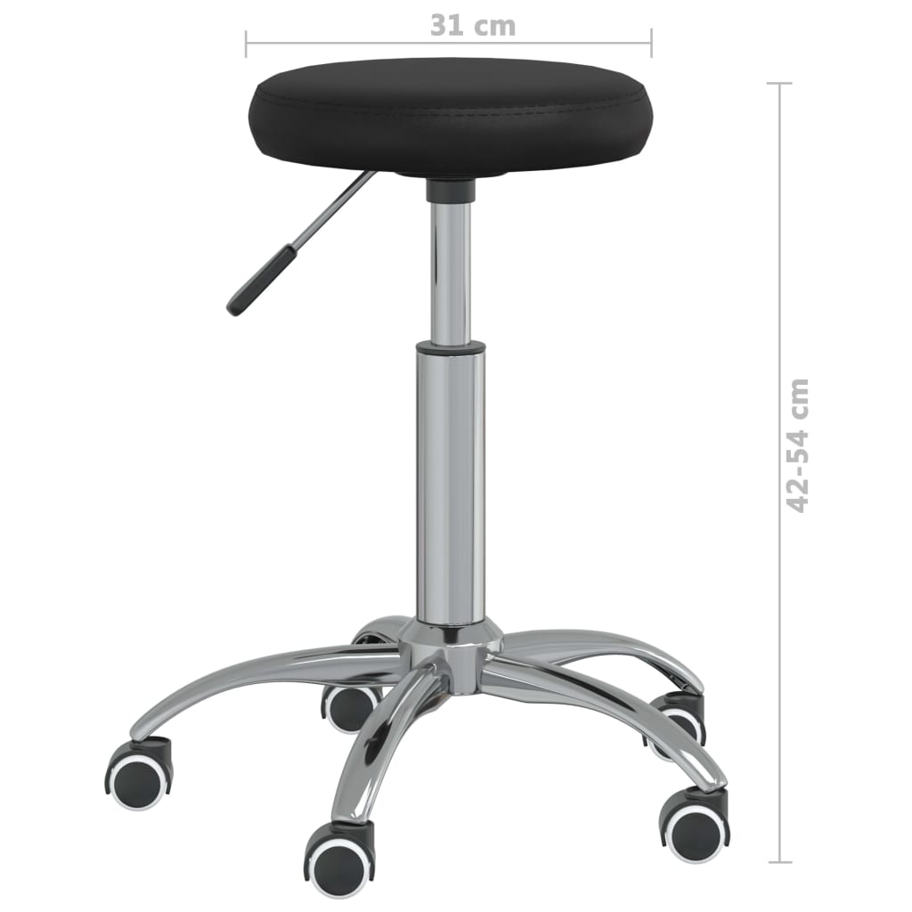 vidaXL Office Swivel Chair Black Faux Leather