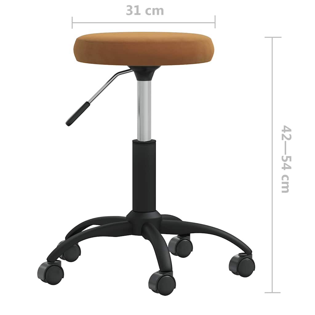 vidaXL Office Swivel Chair Brown Velvet