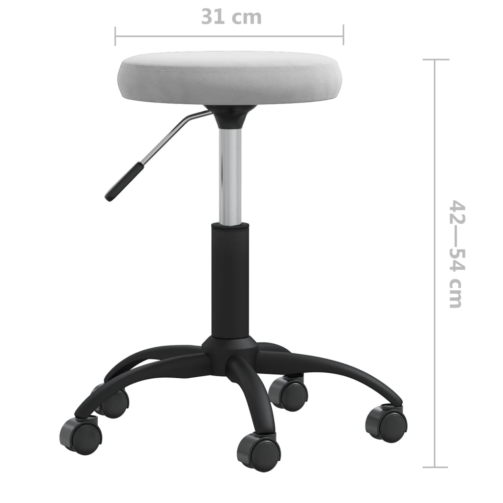 vidaXL Office Swivel Chair Light Grey Velvet