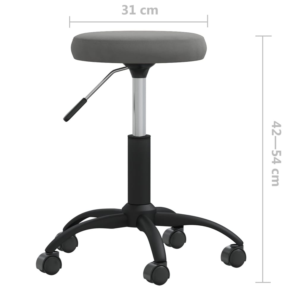vidaXL Office Swivel Chair Dark Grey Velvet