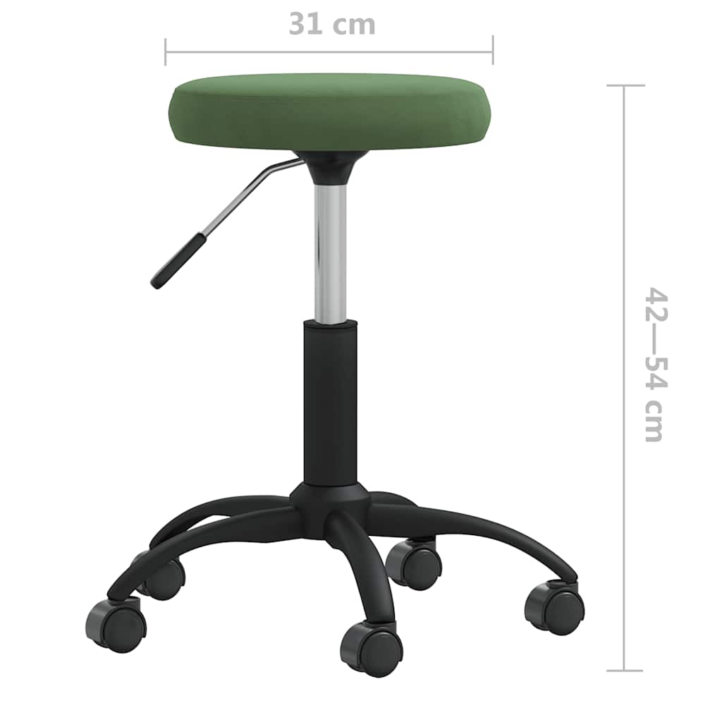 vidaXL Office Swivel Chair Dark Green Velvet
