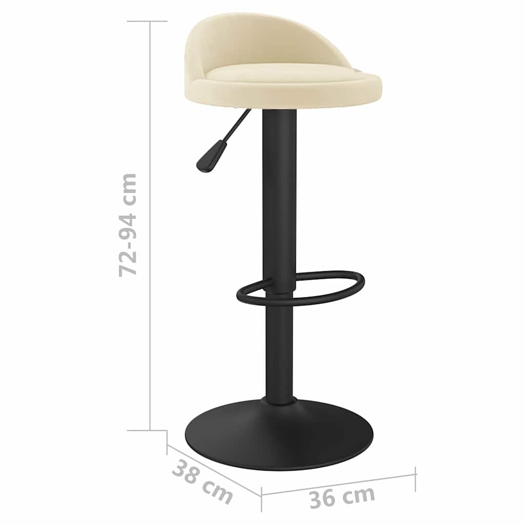 vidaXL Bar Stool Cream Velvet