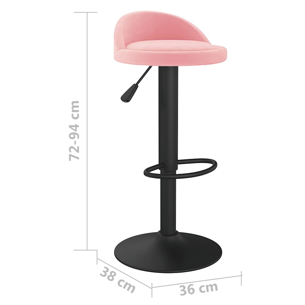 vidaXL Bar Stool Pink Velvet