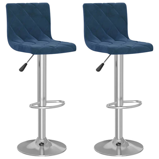 vidaXL Bar Stools 2 pcs Blue Velvet