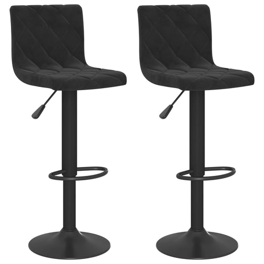 vidaXL Bar Stools 2 pcs Black Velvet