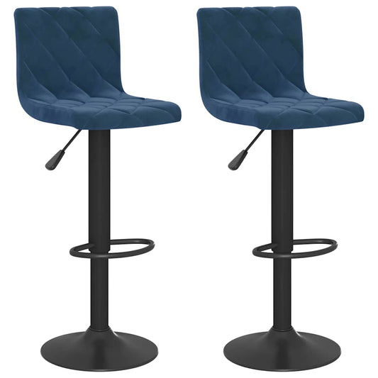 vidaXL Bar Stools 2 pcs Blue Velvet