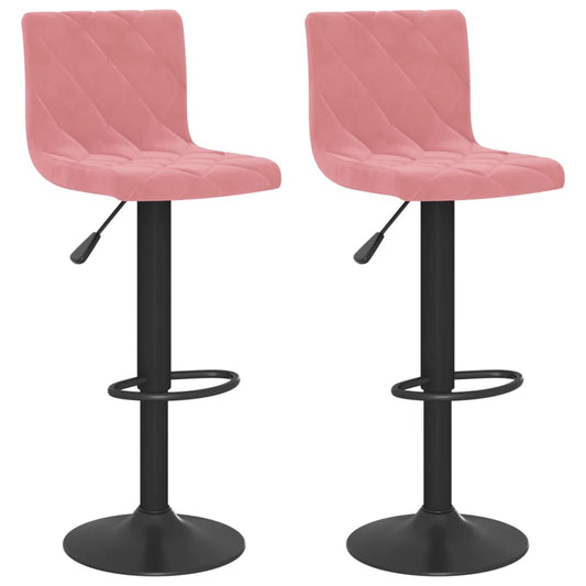 vidaXL Bar Stools 2 pcs Pink Velvet