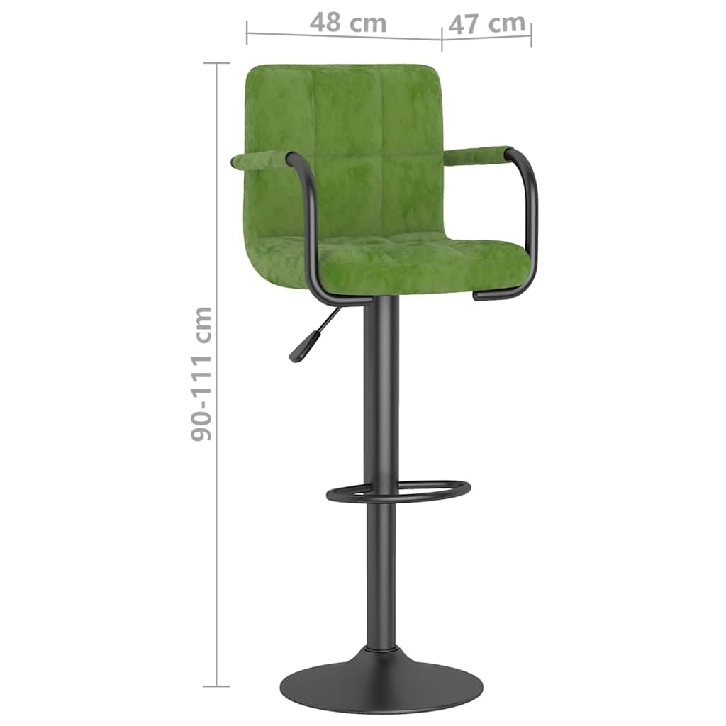 vidaXL Bar Stool Light Green Velvet