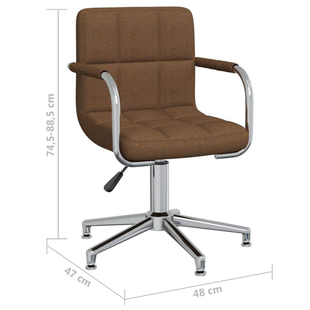 vidaXL Swivel Office Chair Brown Fabric