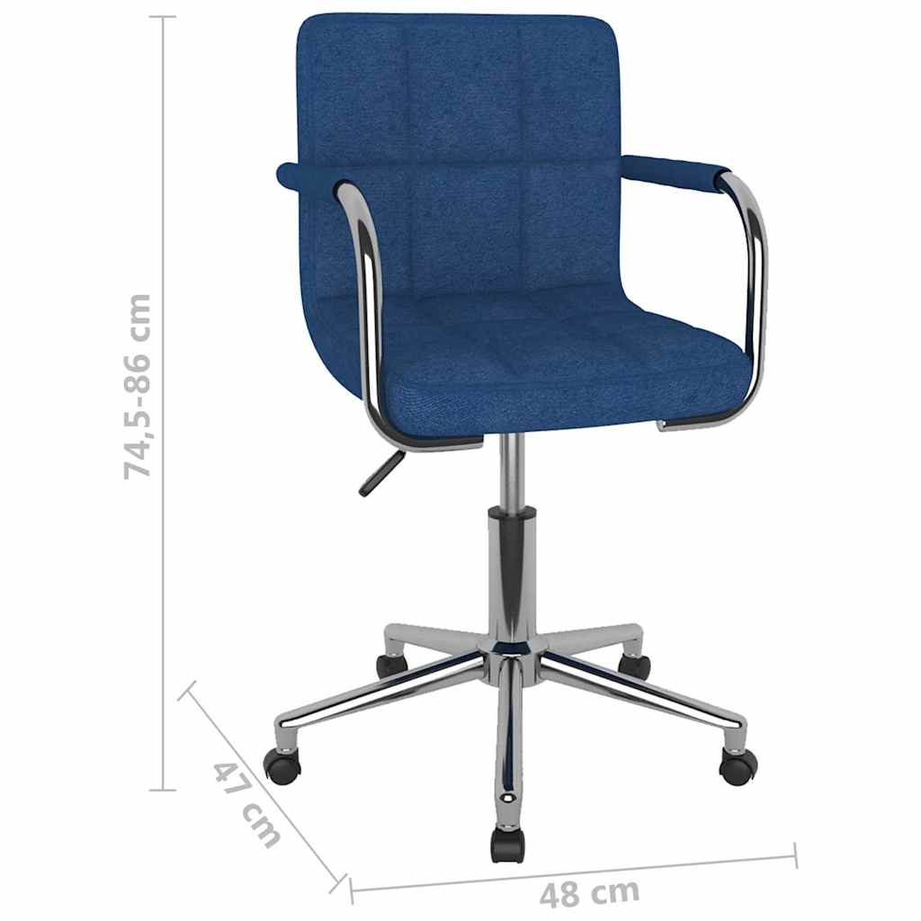 vidaXL Swivel Office Chair Blue Fabric