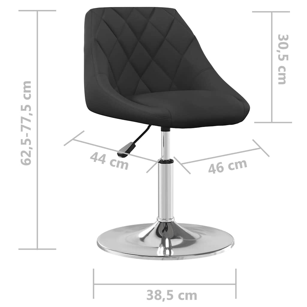 vidaXL Swivel Dining Chairs 2 pcs Black Velvet