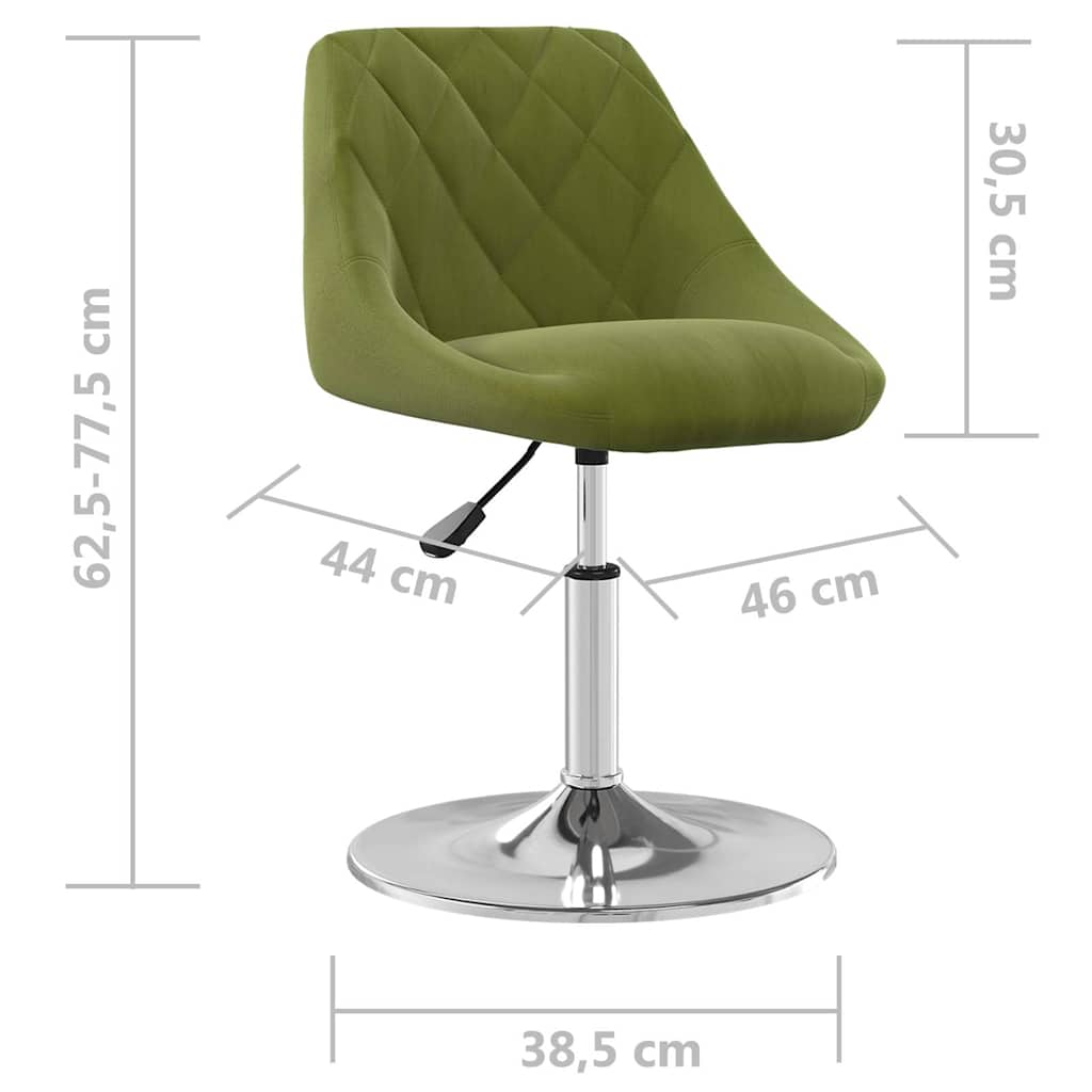 vidaXL Swivel Dining Chairs 2 pcs Light Green Velvet
