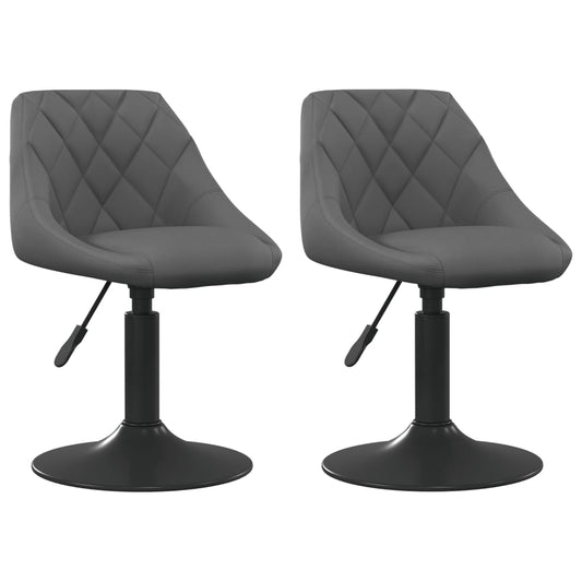 vidaXL Swivel Dining Chairs 2 pcs Dark Grey Velvet