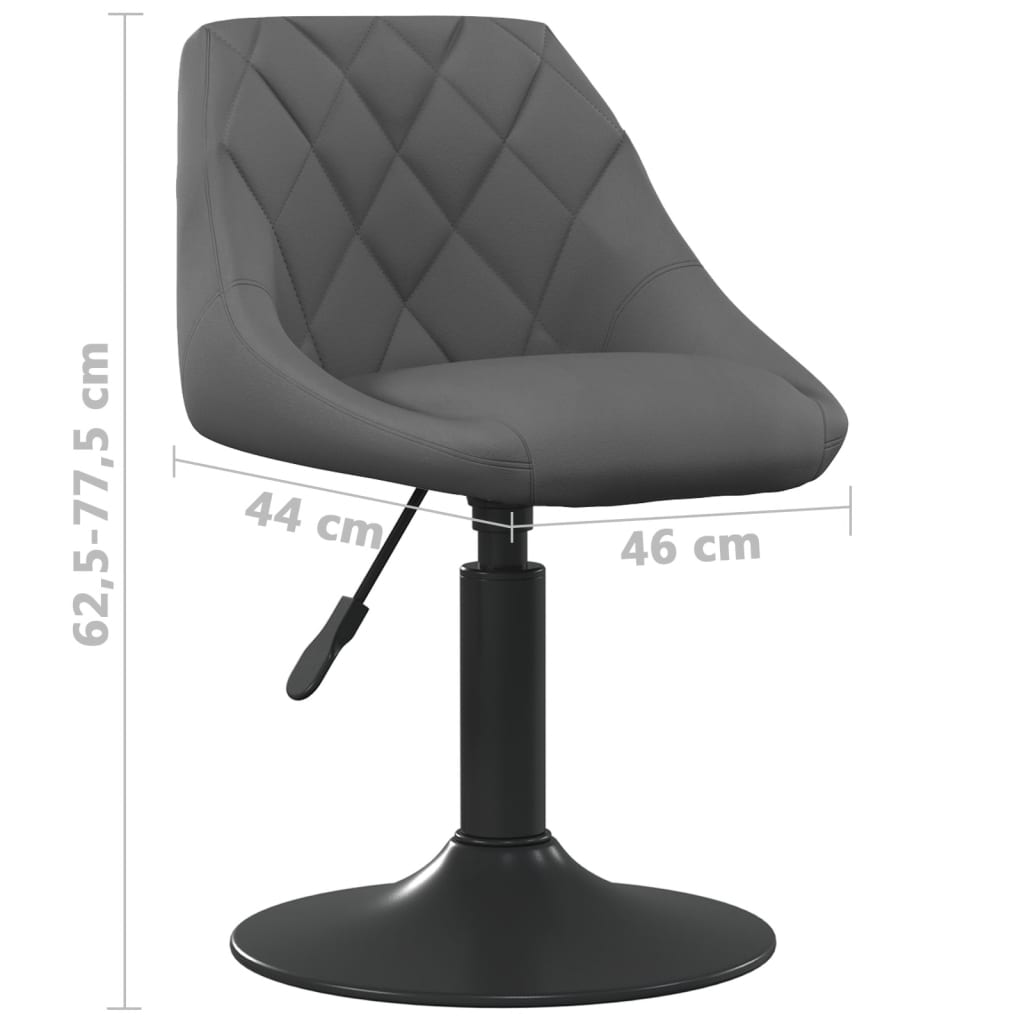 vidaXL Swivel Dining Chairs 2 pcs Dark Grey Velvet
