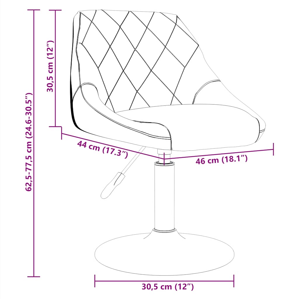 vidaXL Swivel Dining Chairs 2 pcs Dark Grey Velvet