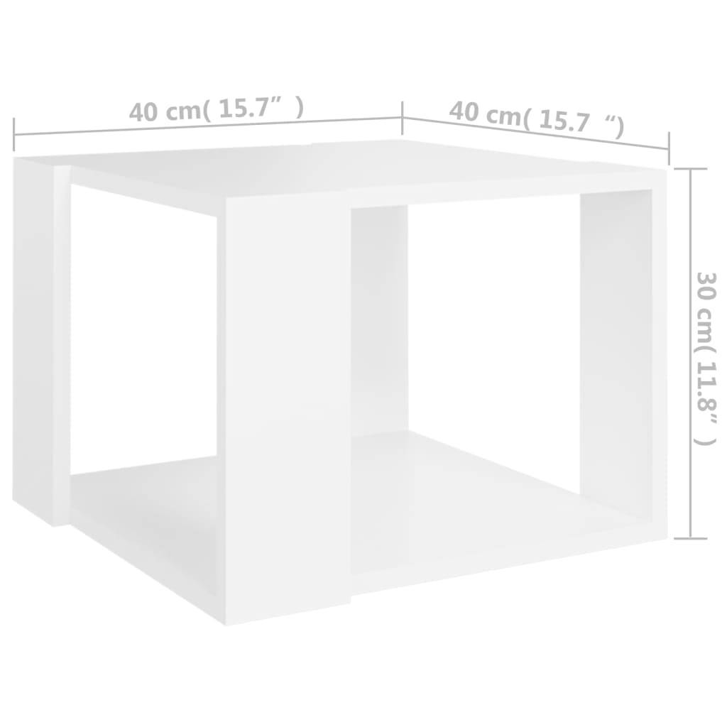 vidaXL Coffee Table White 40x40x30 cm Engineered Wood