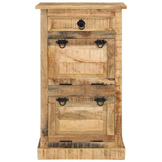 vidaXL 4-Layer Shoe Cabinet with Drawer Solid Rough Mango Wood