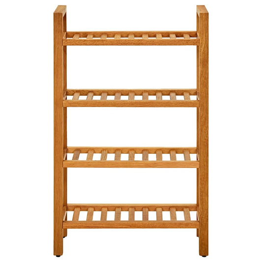 331746 vidaXL Shoe Rack with 4 Shelves 50x27x80 cm Solid Oak Wood