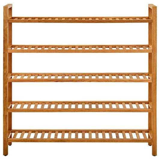 331751 vidaXL Shoe Rack with 5 Shelves 100x27x100 cm Solid Oak Wood