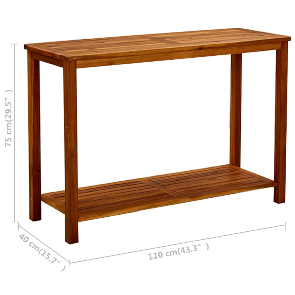 316406 vidaXL Garden Console Table 110x40x75 cm Solid Acacia Wood