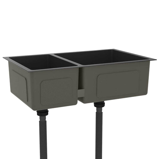 51562 vidaXL Kitchen Sink Black Stainless Steel
