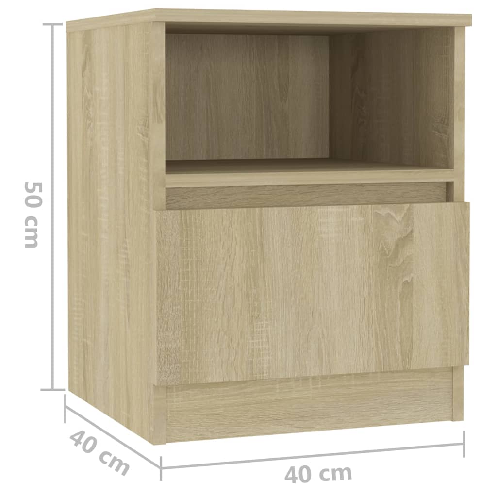 806164 vidaXL Bed Cabinets 2 pcs Sonoma Oak 40x40x50 cm Engineered Wood