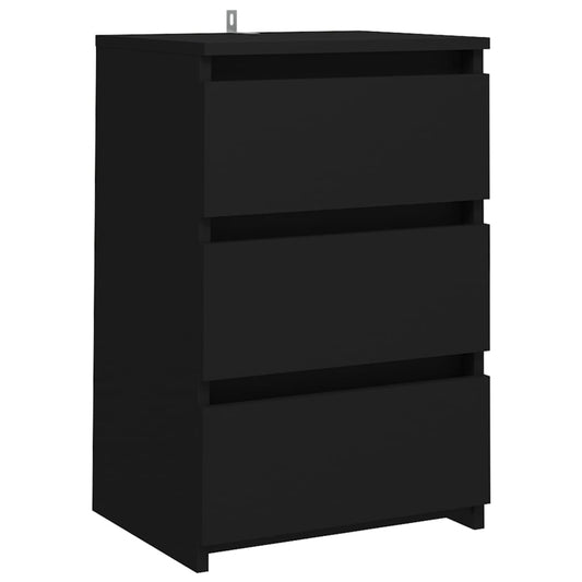 806213 vidaXL Bed Cabinet Black 40x35x62,5 cm Engineered Wood