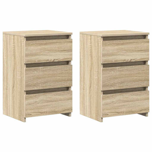 806218 vidaXL Bed Cabinets 2 pcs Sonoma Oak 40x35x62,5 cm Engineered Wood