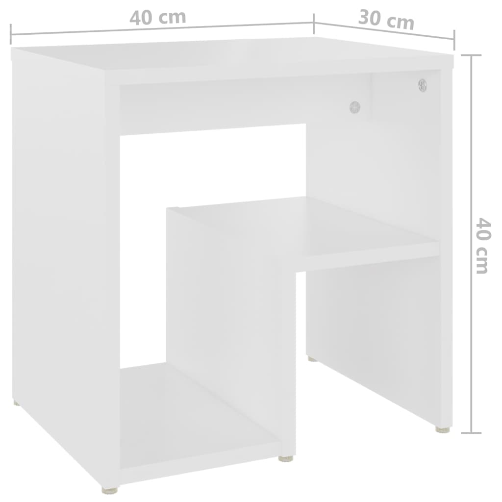 806328 vidaXL Bed Cabinet White 40x30x40 cm Engineered Wood