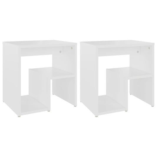 806329 vidaXL Bed Cabinets 2 pcs White 40x30x40 cm Engineered Wood